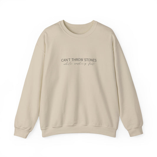 Can't Throw stones while washing feet-Unisex Heavy Blend™ Crewneck Sweatshirt